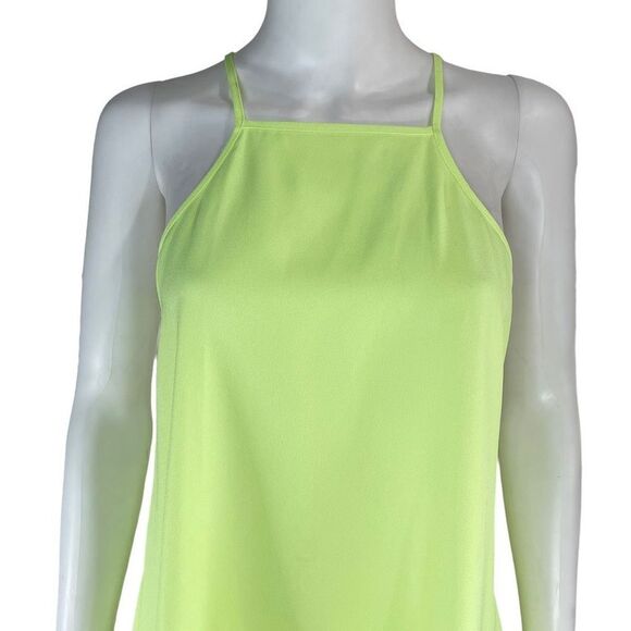 The Fifth Women’s Medium Neon Green Cold Shoulder Mini Dress Open Sheer Back - Picture 2 of 6